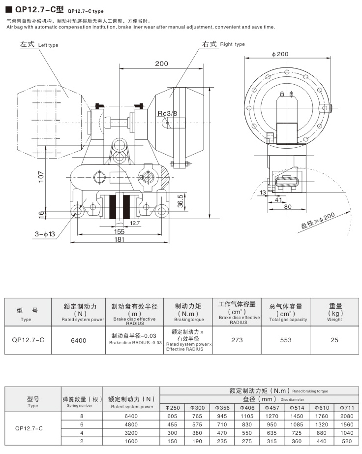 QP、CQP系列氣動(dòng)鉗盤式制動(dòng)器04